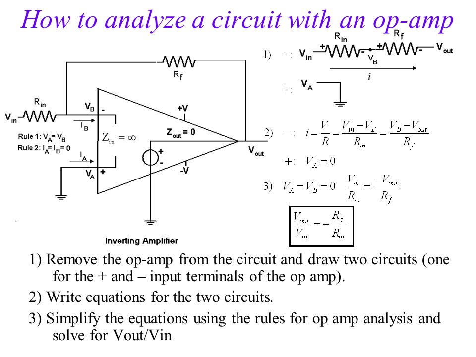 non investing op amp equations for circles